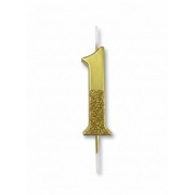 Золоті цифрові свічки з глітером