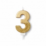 Золоті цифрові свічки з глітером