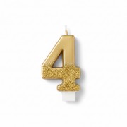 Золоті цифрові свічки з глітером