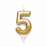 Золоті цифрові свічки з глітером