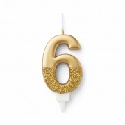 Золоті цифрові свічки з глітером