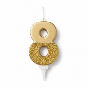 Золоті цифрові свічки з глітером