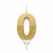 Золоті цифрові свічки з глітером